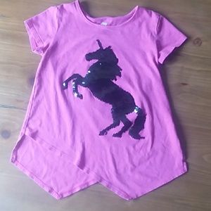 Girls unicorn sequenced shirt